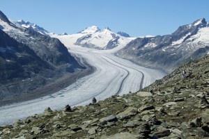 Der Grosse Aletschgletscher in der Nähe der Ferienwohnung LuxLax, Binntal, Fiesch