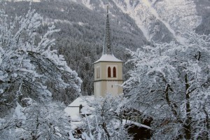 Das Bergdorf Lax in der Aletsch Arena, Wallis, Schweiz