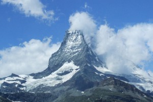 Blick auf das Matterhorn von der Fiescheralp in der Aletsch Arena, Wallis