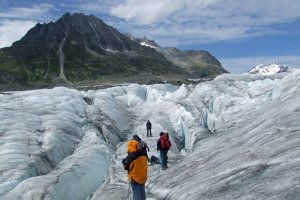 Begeleide gletsjertocht over de Grote Aletschgletsjer in het Wallis, Zwitserland