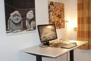 Arbeitsplatz mit WLAN in der Ferienwohnung LuxLax, ideal fuers Homeoffice, Aletsch Arena Wallis